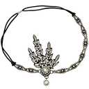 BABEYOND Art Deco 1920's Flapper Great Gatsby Inspired Leaf Medallion Pearl Headpiece Headband Black
