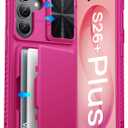ATATOO for Samsung Galaxy S26+ Plus Wallet Case with Card Holder (3-5 Cards) [RFID Blocking] & Sliding Camera Cover, Military Grade Protection, Women Men Case for Samsung S26+ Plus 6.7", Hot Pink