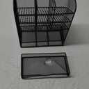 Spacrea Metal Pen Organizer, Pencil Holder for Desk, Desk Organizer with Drawer for School, Home, Art Supplies (Black)