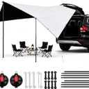 SUV Tailgate Tent, Waterproof Car Camping Awning with PU2000mm Coating, Universal Rear Hatch Canopy for SUVs, Easy Setup Vehicle Shelter for Camping, Tailgating, Beach, Road Trips