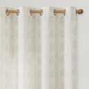 Boho Linen Curtains for Bedroom Living Room Taupe Farmhouse Boho Curtains 84 Inches Long Geometric Striped Patterned Mudcloth Grommet Top Light Filtering Window Drapes 2 Panels Taupe on Beige