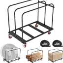 Folding Table Cart, Heavy Duty Drywall Cart 1800 LB & 10 Table Capacity, Table Dolly with 5" PU Swivel Wheels for Moving Box, Wood, Drywall, Panel, Party Events, Factory, Warehouse