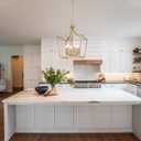 BONLICHT Gold Farmhouse Chandelier 6 Light Lantern Pendant Lighting