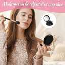 30 Pcs Foldable Travel Hair Brushes with Mirror, Round Compact Travel Hair Brush, Compact Travels Size Massage Comb for Men and Women, 6 Colors