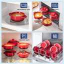 LOVECASA Mini Cocotte Set,12 OZ Small Casserole Dishes with Lids, Soup Bowls With Handles,Individual Baking Ramekins,Oven, Microwave & Dishwasher Safe,Set of 4,Red