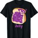 Peanut Butter & Jelly Matching Couple Halloween Best Friends T-Shirt (M, Black)