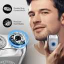 Mini Electric Shaver for Men, Alloy Portable Shaver for Face & Beard, IPX7 Waterproof Rechargeable Travel Razor with Detachable Head, Cordless Wet/Dry Shaving, Easy Cleaning