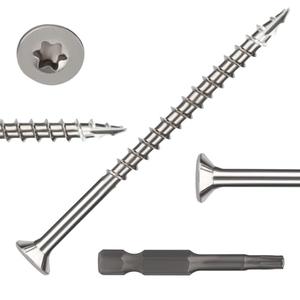 304 Stainless Steel Wood Screws, Flat Head T25 Torx Drive Deck Screws, #10x3 Inch for Wood, Decking and Fence, 1lb(70Pcs)