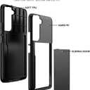 Nvollnoe for Samsung S22 Case with Card Holder 5G 6.1 inch Slim Dual Layer Heavy Duty Protective for Galaxy S22 Case Hidden Card Slot Wallet Case for Samsung S22(Black)