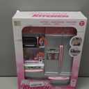 RBN Doll Size Pink Kitchen Cooking Toy Play Set Play House & Accessories with Doll Girls Pretend Play Furniture Appliances with Lights & Sound