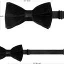 Bow Ties for Men Pre-Tie Bow Ties Vintage Tuxedo Velvet Bow Ties Cufflinks Pocket Square Sets With Gift Box (Black)