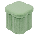 B FSOBEIIALEO Storage Ottoman Cube, Flowers Shaped Ottomans with Storage Foot Stool Footrest for Lving Room, Boucle Ottoman Seat for Dorm Room,Faux Teddy Fur, Green 12.6"x12.6"x12.6"