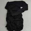 Women's Sexy Long Sleeve Crew Neck Bodycon Ruched Mini Club Party Dress Medium, Black 