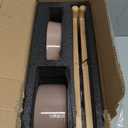 Havniva Ceramic Raised Slow Feeder Dog Bowl Set, Elevated 7.3inch Bowl and 8.2inch Puzzle Slow Dish with Wooden Stand for Medium and Large Dog, Anti-Gulping (2X Brown Coffee+ Stand)