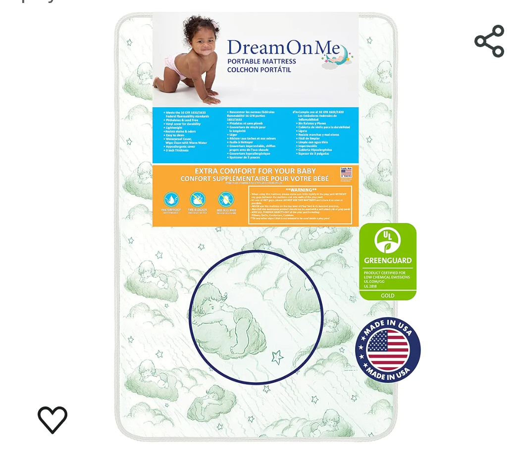 Dream On Me 3” Foam Playmat/Excellent support/Easy maintenance/Greenguard Gold environment safe playmat