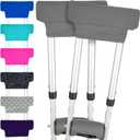 Vive Crutch Pads & Hand Grips - Padding for Walking Arm Crutches - Universal Underarm Padded Forearm Handle Pillow Covers for Hand Grips - Soft Foam Armpit Accessories for Adults, Kids (Gray)