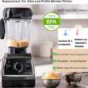Blender Pitcher 64oz Low-Profile, Compatible with Vit 780 75-0 75-00 5000 5200 Vm0102 Vm0103 Vm0197 E310 Professional/Commercial/Classic Series etc Blender, Blender Container Jar Cup