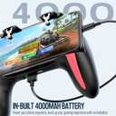 Mobile Game Controller with 4000mAh Power Bank & Cooling Fan, L1R1 Triggers Joystick for PUBG/Call of Duty/Fortnite, Gaming Grip Gamepad for 4.7-7" Android iOS Phone