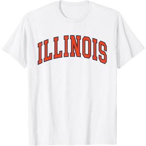Retro Illinois Orange Tee Vintage Illinois Blue Throwback IL T-Shirt (L)