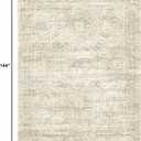 Soalmost 9x12 Area Rugs for Living Room, Non Slip Machine Washable Vintage Rugs, Low Pile Lightweight Large Rug for Bedroom, Dining Room, Home Office Beige