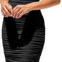 PRETTYGARDEN Summer Off The Shoulder Ruched Bodycon Dresses Sleeveless Sexy Party Club Midi Dress (Black, M)