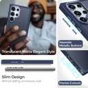 Rayboen for Samsung Galaxy S24 Ultra Case, Skin Feel Translucent Frosted Anti-Scratch Protective Phone Cover for Samsung S24 Ultra with Bumper Hard PC Back Soft Silicone Edge, Matte Blue