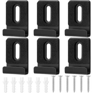 6PCS Mirror Mounting Clips, Mirror Clips for Wall Mounting with Screws, Wide Channel Wall Mounting for Frameless Mirrors Tile Billboard (Black)