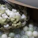 TRENDPLAY Star Ball Pit Balls 50 100 200 500 for Toddlers - Ball Pit Ball Shapes for Boys Girls Fun, Birthday Party, Christmas Decoration (Creamy Green)
