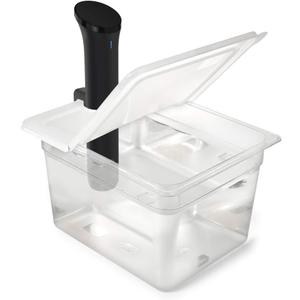 EVERIE Sous Vide Container 12 Quart EVC-12 with Collapsible Hinged Lid Compatible with Anova Nano or AN500-US00 or Anova Pro 3.0 or Anova Mini, Also Fits Instant Pot