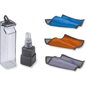 Carson Clip n'Clean All-in-One Cleaning Kit with Cleaning Spray, Microfiber Cloth and Protective Case - Random Color - Orange, Grey or Blue (MF-50)