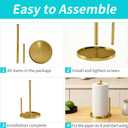 Paper Towel Holder Countertop, Standing Paper Roll Holder with Anti Slip Weighted Base, Stainless Steel Freestanding Paper Towel Holder for Kitchen, Gold
