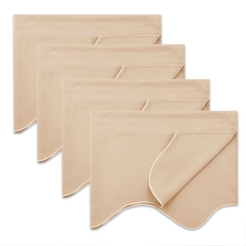 NICETOWN Room Darkening Window Valance - Solid Thermal Insulated 52 inches by 18 inches Scalloped Pole Pocket Curtain Panels for Basement/Cafe Store/Christmas, Biscotti Beige, Package of Only 2 Panels