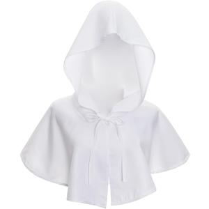 Heliltd Medieval Renaissance Gothic Vintage Cloak with Hood Unisex Hooded Cowl Halloween Assassin Priest Monk Cosplay Costume, M, White Heliltd Medieval Renaissance Gothic Vintage Cloak with Hood Unisex Hooded Cowl Halloween Assassin Priest Monk Cosplay Costume, M, White