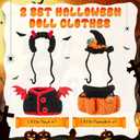 2 Sets Halloween Doll Clothes for 17 cm Doll Cute Pumpkin Demon Costume Outfit Set Fits 6.7 Inch Clothes Accessories for Halloween Holiday Daily Costume