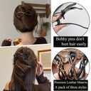 3PCS Twist Bow Hair Clips Flat Hair Claw Clips for Thick Hair Hair Ribbon Bow Hollow Out Duckbill Barrettes Clip Non-Slip Ponytail Holder Hairpins for Women and Girls