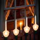 Christmas Bubble Lights Set, 11Ft Vintage Bubble Light String with 8 Clear Bubble Fluids with Silver Glitter Bulbs(1 Spare), UL Listed for Holiday Party House Christmas Celebrations Decor, Green Wire