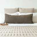 14x36 inch Boucle Lumbar Pillow Cover, Brown Woven Texture Neutral Long Pillow Cover Breathable Cushion Case for Couch Sofa Bed Living Room Home Decor (Cover Only)