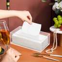 Clear Acrylic Tissue Box Holder, Rectangle Dispenser Tissue Box Cover for Bathroom, Bedroom Dresser, Countertop, Desk