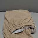 Soft Stretch Bed Headboard Slipcover, Solid Color Dustproof Bed Head Protector Cover for Full Queen King Size Bedroom Decoration (Tan, Full headboard Length(43-55))