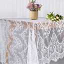 White Lace Tablecloth 60  120 Inch for Rustic Boho Wedding Bridal Shower Party Decoration, Classy Rectangle Overlay Long Vintage Embroidered Reception Table Cloth Decor