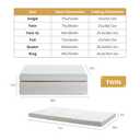 EGOHOME Folding Mattress Twin, 4 Inch Trifold Memory Foam Mattress Topper, Foldable Floor Bed with Washable Cover for Camping, RV Travel and Guest Sleeping Mat, 75"38"4", White