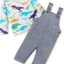 Newborn Boy Outfits 2Pcs costume Suspender Outfit Baby Boy Fall Winter Clothes (6-12 Months)