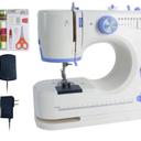 Sewing Machine for Beginners 32 Pcs Sewing Threads Kit,Portable Sewing Machine with 12 Built-in Stitches,2 Speed(High-Low Speeds) - White Blue