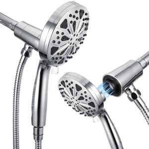 Shower Head with handheld, 10 spray, Magnetic Shower Head, High Pressure Handheld Shower Head, Adjustable Bracket, Built-in Pause Mode & Power Wash, Showerhead with 60" LeakProof Hose, 1.8 GPM