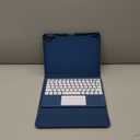 Harvopu Compatible for iPad 11th 10th Generation Case with Keyboard, Folio Cover with Pencil Holder, Multi-Touch Trackpad, 7 Color Backlit, Detachable Keyboard for iPad (A16) 11th/10th Gen (Navy Blue)