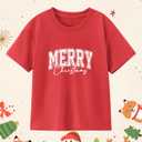 Boys Christmas Shirt for Kids Girls Toddler Ugly Funny Xmas T-Shirt Short Sleeve Cotton Tee Top 2-8 Years (Red)
