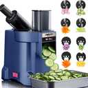 MOGAN 8-In-1 Electric Vegetable Cutter, Commercial Vegetable Slicer Fruit Slicer Machine, Veggie Food Processor Dicer Chopper Stainless Steel Blades for Slicing Shredder Dicing for Home and Kitchen