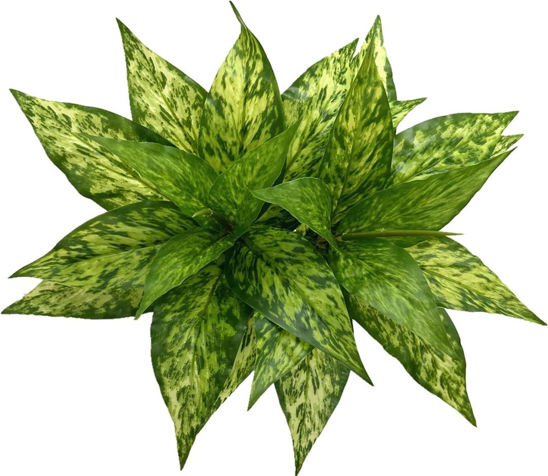 Artificial Agave Fake Plants, Faux Shrubs Grass Bushes Plant Plastic Flowers for Wedding Party Office Indoor Outdoor Room Yard Garden Greenery Leaves Decor Planter Filler Decoration Yellow 2 Pack