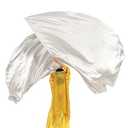 Wuchieal 55" soft semicircle Worship Flags, satin semicircle Banner Praise Flag with Scalable Rods 1 pairs (Silver)