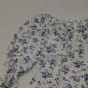 Women's Floral Lantern Long Sleeve Dress Square Neck Ruffle Hem Dresses Shirred A Line Vacation Dresses Medium